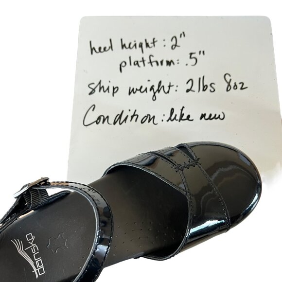 Dansko Maeve Patent Leather Closed Toe Black Sandals Womens Size 37 US 7 - Picture 13 of 13